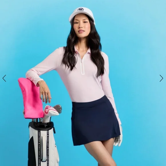 G/FORE Women’s Silky Tech Nylon Quarter Zip Polo Blush Pink Lilac Small - Picture 7 of 16